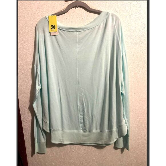 249 All in Motion Light Blue Long Sleeve Relaxed Fit Pullover - Picture 4 of 4